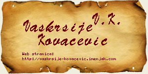 Vaskrsije Kovačević vizit kartica